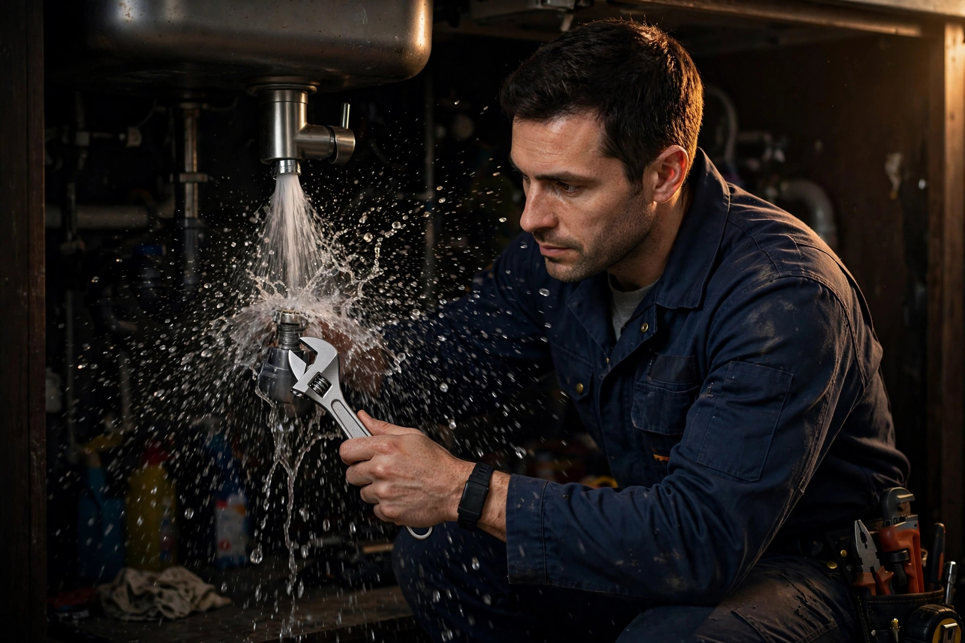 RapidFlow emergency plumber on a night call in Dallas